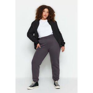 Trendyol Curve Anthracite Thick Fleece Inside Knitted Sweatpants