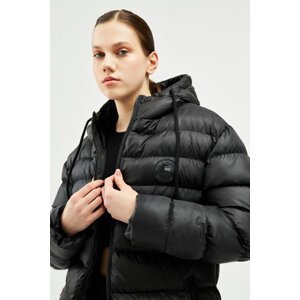 D1fference Women's Black Filled Windproof Thick Fleece Coat.