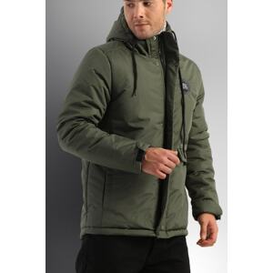 D1fference Men's Khaki Coat & Parka with a Hooded Water And Windproof Thick Lined Inner.