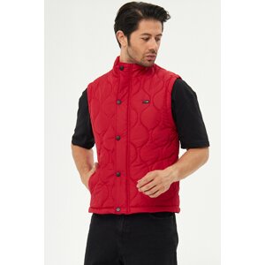 D1fference Men's Waterproof And Windproof Onion Pattern Quilted Red Vest.