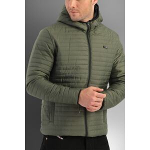 D1fference Men's Khaki Hooded Winter Coat, Water And Windproof. Inner Lined.