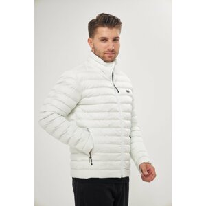 D1fference Men's Waterproof Standing Collar Inflatable Winter Gel Fiber Filled Beige Coat.