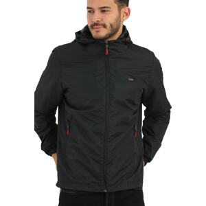 D1fference Men's Black Inner Lined Water And Windproof Hoodie With Pocket Sports Raincoat.
