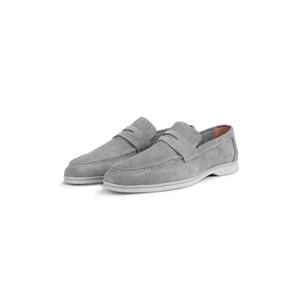 Ducavelli Ante Suede Genuine Leather Men's Casual Shoes Loafers Shoes Gray