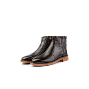 Ducavelli Bristol Genuine Leather Non-Slip Sole With Zipper Chelsea Daily Boots Brown.