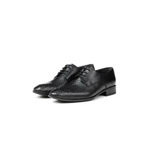 Ducavelli Croco Genuine Leather Men's Classic Shoes, Derby Classic Shoes, Lace-Up Classic Shoes.