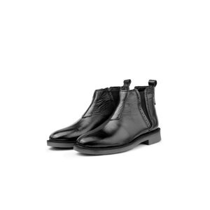 Ducavelli Leeds Genuine Leather Chelsea Daily Boots With Non-Slip Soles Black.