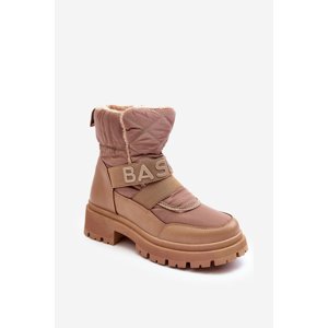 Women's insulated snow boots with zipper Beige Zeva
