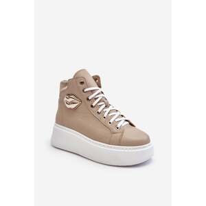 Women's high zip sneakers Lemar Beige Katerin