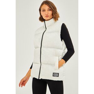 D1fference Women's Regular Fit White Inflatable Vest, Lined Waterproof And Windproof.