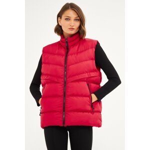 D1fference Women's Red Inflatable Vest With Lined Water And Windproof