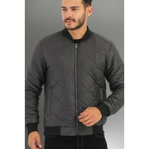 D1fference Men's Anthracite Water And Windproof Quilted Patterned Sports Jacket.