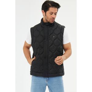 D1fference Men's Waterproof And Windproof Onion Pattern Quilted Black Vest.