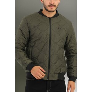D1fference Men's Khaki Waterproof And Windproof Quilted Patterned Sports Jacket.