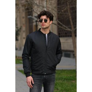 D1fference Men's Black Waterproof And Windproof Quilted Fiber Jacket.