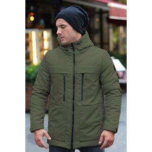 D1fference Men's Khaki Shearling Water And Windproof Hooded Winter Coat & Parka