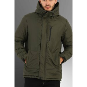 D1fference Men's Khaki Lined Water And Windproof Hooded Sports Winter Coat & Parka.