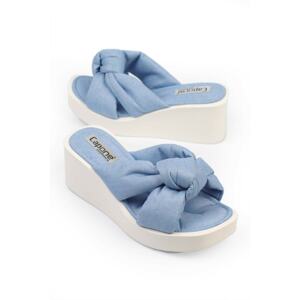 Capone Outfitters Capone Light Blue Women's Jeans Slippers