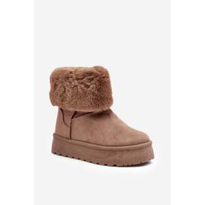 Beige Rainsa women's snow boots with fur