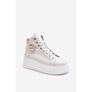 Women's high zip sneakers Lemar White Katerin