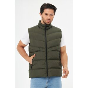 D1fference Men's Lined Water And Windproof Khaki Inflatable Vest.