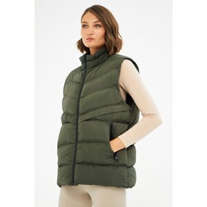 D1fference Women's Lined Water And Windproof Khaki Inflatable Vest.