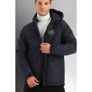 D1fference Men's Navy Blue Hooded Water And Windproof Coats & Coats & Parka With Thick Lined Inner.