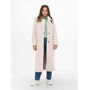 Women's cream winter coat ONLY Britt Teddy - Women