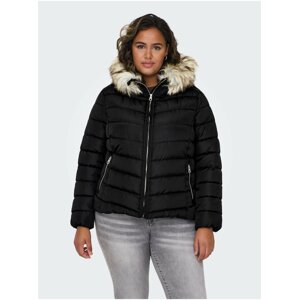 Black women's winter quilted jacket ONLY CARMAKOMA New Ellan - Women