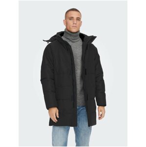 Men's Black Quilted Winter Coat ONLY & SONS Carl - Men