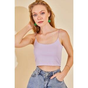 XHAN Women's Lilac Strap Camisole Blouse