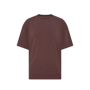 XHAN Brown Thick Ribbed Oversized T-shirt 2x1x2-45947-18