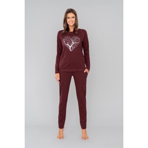 Women's pyjamas Hosta long sleeves, long trousers - burgundy