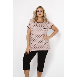 Women's pyjamas Bonilla, short sleeves, 3/4 leg - print/black