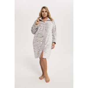 Meru women's bathrobe with long sleeves - grey