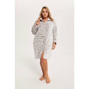 Meru women's bathrobe with long sleeves - grey