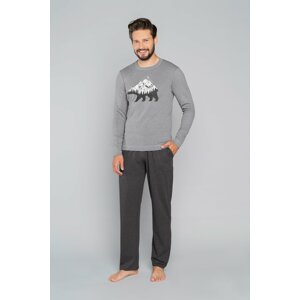 Men's Ural Pajamas Long Sleeves, Long Pants - Medium Melange/Dark Melange