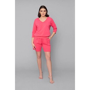 Karina women's set, 3/4 sleeves, short legs - raspberry