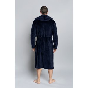 Long sleeve Mimas bathrobe - navy blue