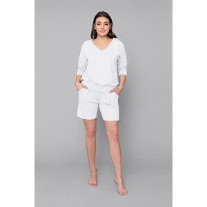 Karina women's set, 3/4 sleeves, short legs - white