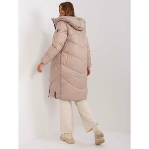 Dark beige winter jacket with hood SUBLEVEL