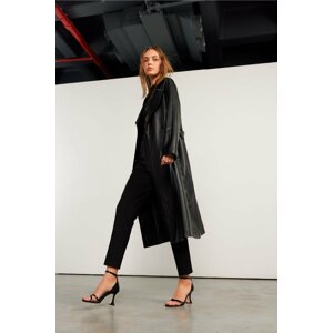 VATKALI Faux Leather Trench Coat