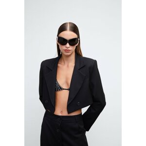 VATKALI Waistband crop blazer jacket