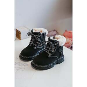 Children's Zip-Up Trapper Sheepskin Boots, Black Marialee