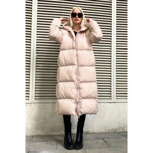 Madmext Mad Girls Beige Long Puffer Coat