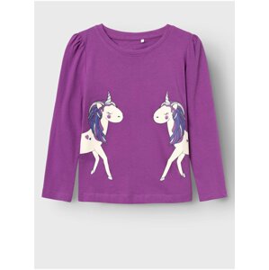Purple girls' long sleeve T-shirt name it Roselin - Girls
