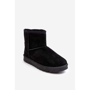 Women's suede insulated snow boots black Nanga