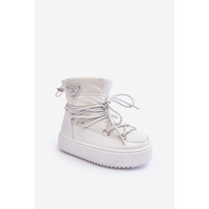 Children's insulated lace-up snow boots White Colina