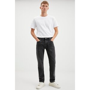GRIMELANGE Bruno Men's Denim Regular Comfortable Fit Thick Textured Wash Effect Jeans