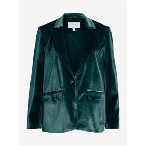 Dark green women's velvet jacket VILA Vicam - Women